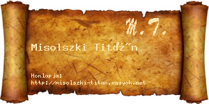 Misolszki Titán névjegykártya